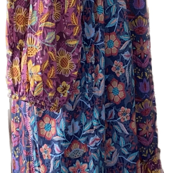 NWT Sundance Catalog Jewel Tone Floral Peasant Dress Sz L $158 - Picture 4 of 6